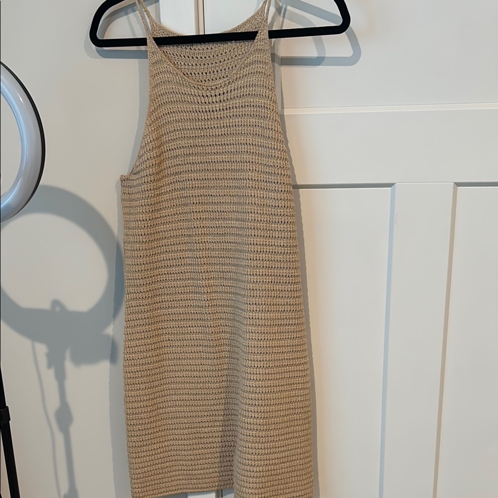 Banana Republic halter, crochet, khaki color dress size medium